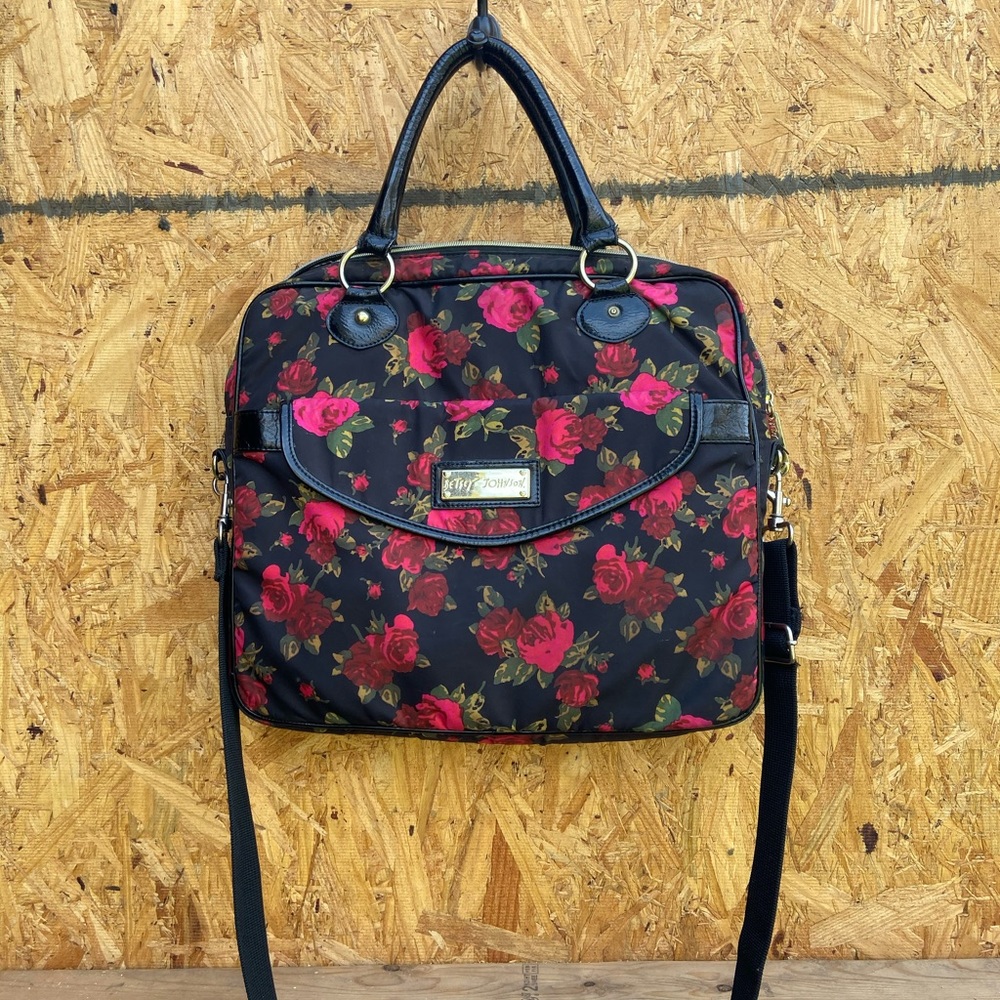 Betsy Johnson Rose Print Laptop Bag
